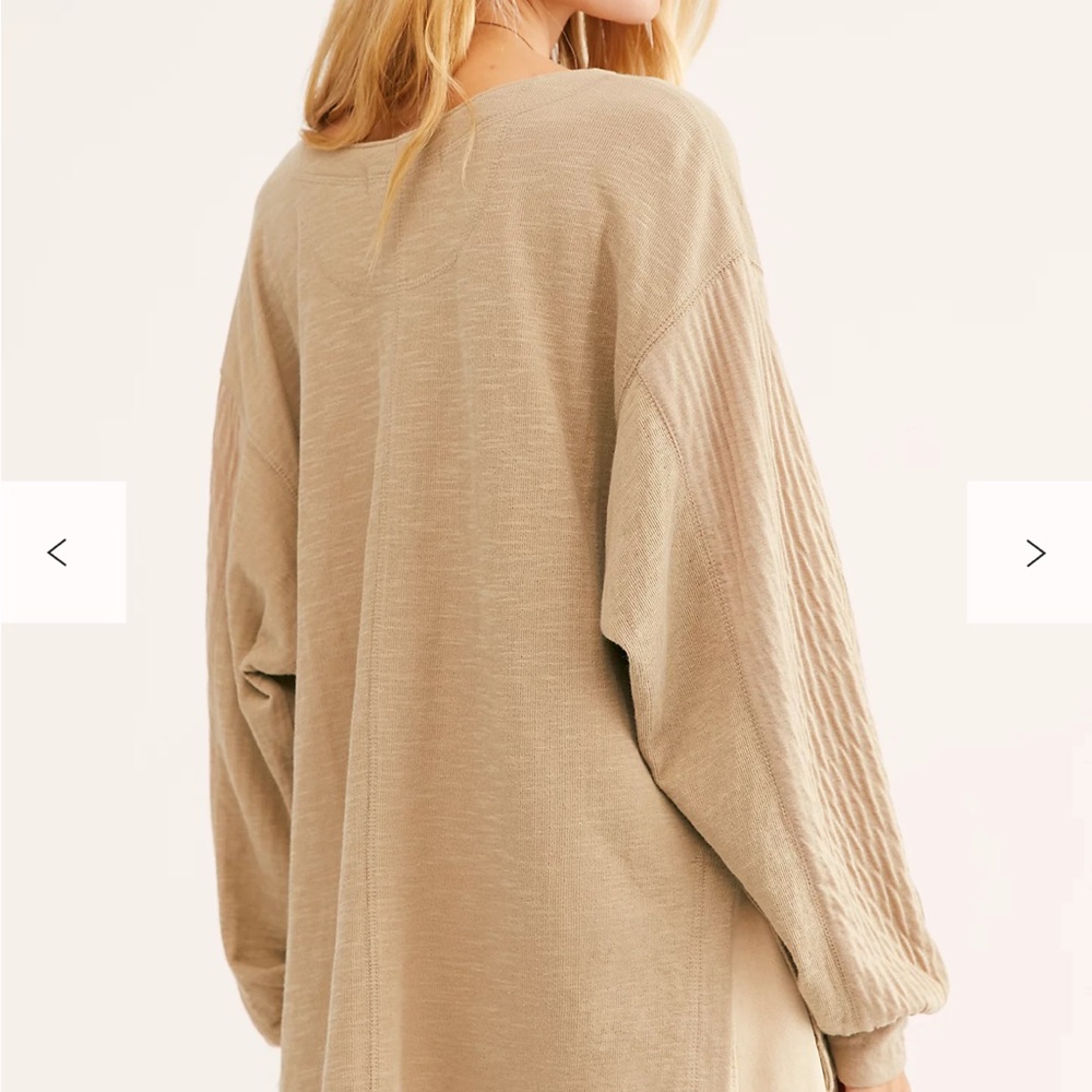 Free People We The Free Back At It Henley Top in Orange - Picture 2 of 6